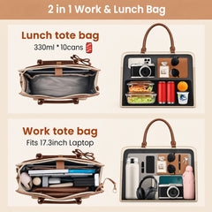 Tote Bag for Women with Insulated Lunch Compartment Laptop Work Tote Bag - Bagbreez.pk