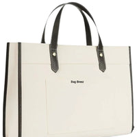 Canvas Bag White Black bagbreez.pk