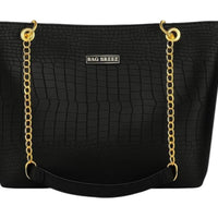 Crocodile Tote Bag Black. Bagbreez.pk