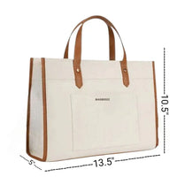 Canvas Bag White Brown bagbreez.pk