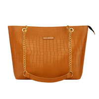 Crocodile Tote Bag Tan Brown. Bagbreez.pk