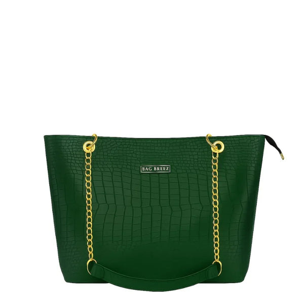 Crocodile Tote Bag Green. Bagbreez.pk