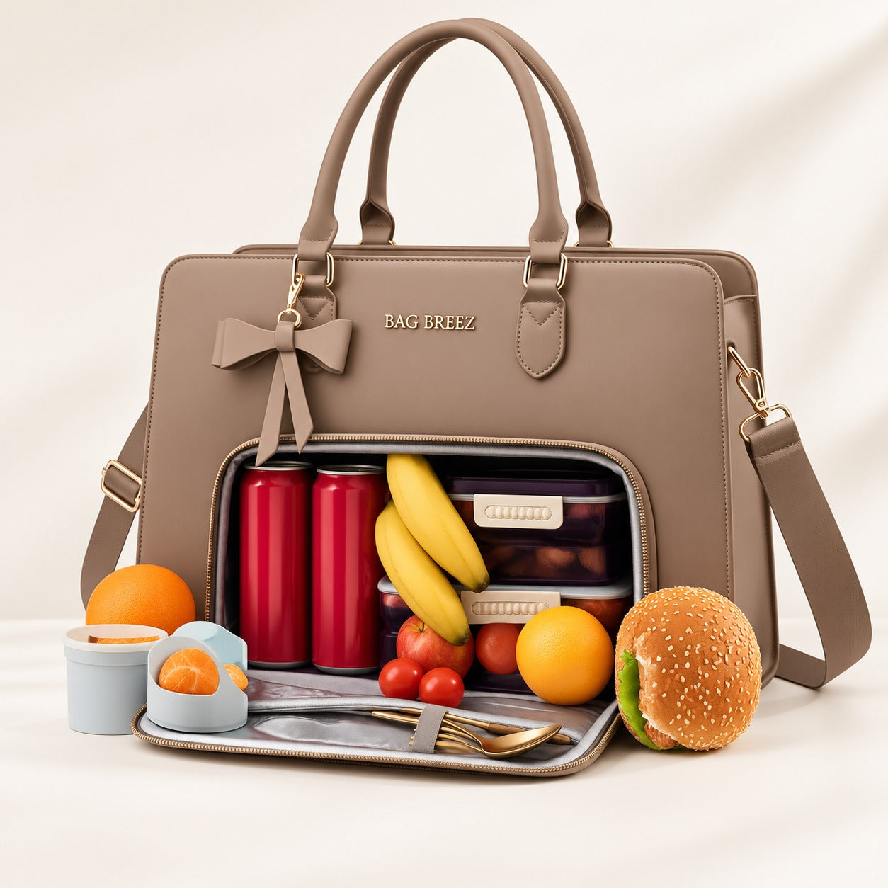 Tote Bag for Women with Insulated Lunch Compartment Laptop Work Tote Bag - Bagbreez.pk