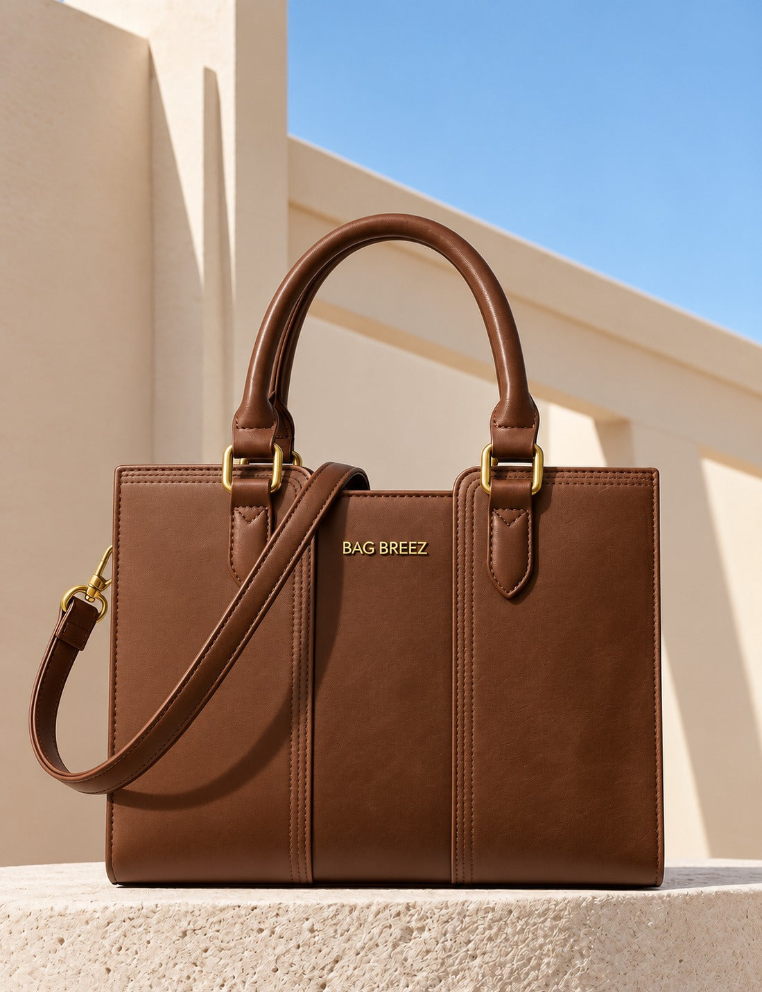 Vintage Leather Shoulder Handbag - Bagbreez.pk