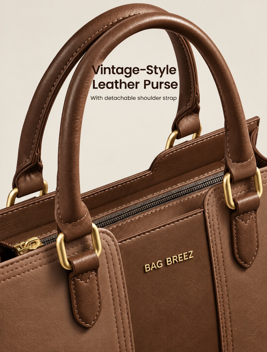 Vintage Leather Shoulder Handbag - Bagbreez.pk