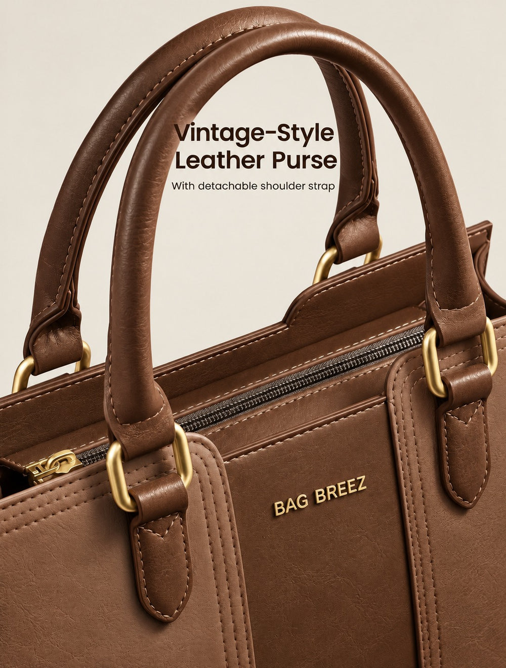Vintage Leather Shoulder Handbag - Bagbreez.pk