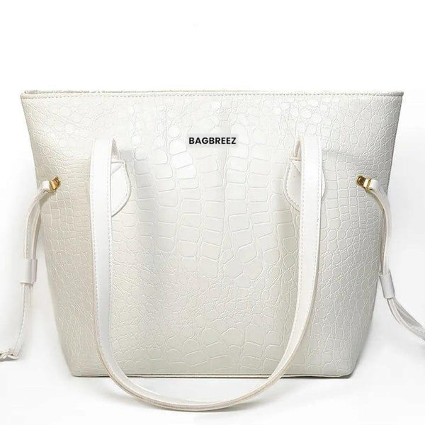 White Breeze Croc Tote Bag. - Bagbreez.pk