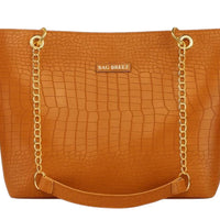 Crocodile Tote Bag Tan Brown. Bagbreez.pk