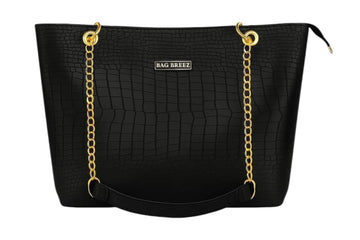 Crocodile Tote Bag Black. Bagbreez.pk