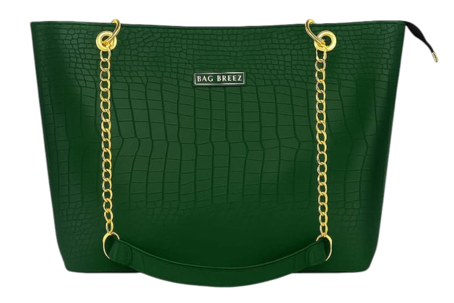 Crocodile Tote Bag Green. Bagbreez.pk