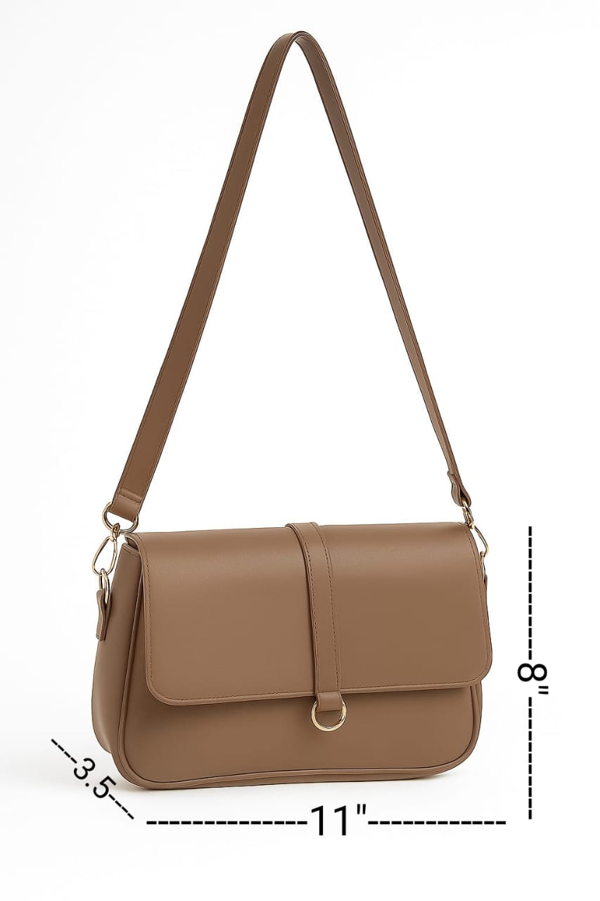 Everyday Flap Bag dark Brown Bagbreez.pk